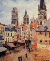 Pissarro, Camille - Rue de l'Eppicerie, Rouen - Morning, Grey Weather